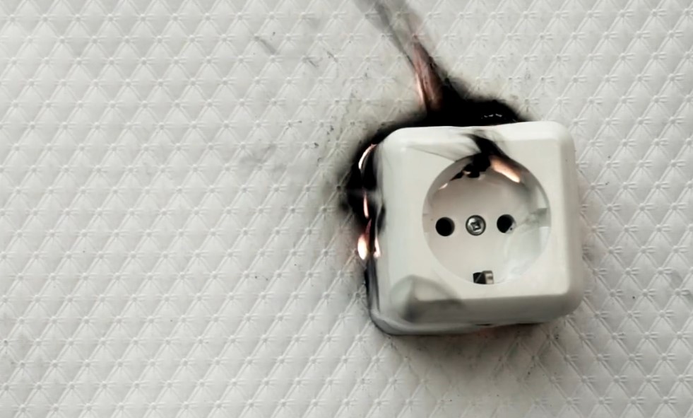 Old outlet burning